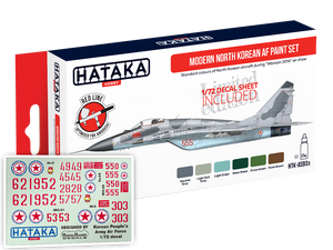 Hataka HTK-AS93d Limited edition - Modern North Korean AF paint set with 1/72 decal sheet (6x17ml)