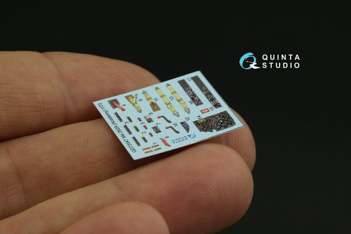 Quinta Studio QD72047 Me-262A 3D-Printed &amp;amp; coloured Interior on decal paper (Academy) 1/72 – zdjęcie 5