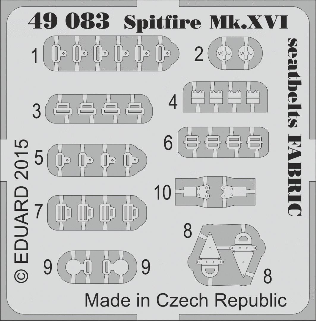 Eduard 49083 Spitfire Mk. XVI seatbelts FABRIC 1/48 EDUARD – zdjęcie 2