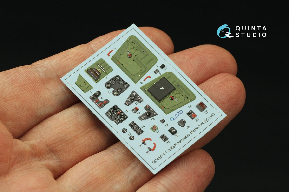 Quinta Studio QD48514 P-39Q/N Airacobra 3D-Printed coloured Interior on decal paper (Arma Hobby) 1/48 – zdjęcie 3