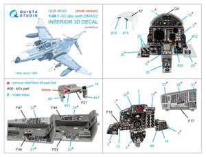 Quinta Studio QDS-48342 F-4G late 3D-Printed &amp;amp; coloured Interior on decal paper (Meng) (Small version) 1/48 – zdjęcie 2