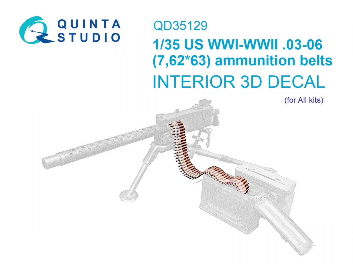 Quinta Studio QD35129 US WWI-WWII .03-06 ammunition belts (All kits) 1/35