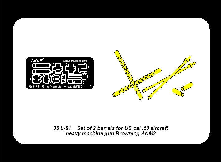 Aber 35L-081 Jeu de 2 canons standard pour mitrailleuses d&amp;#39;avion américaines cal .50 Browning ANM2 (1/35) – image 5