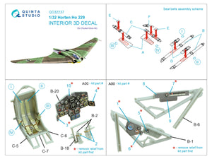 Quinta Studio QD32237 Horten Ho 229 3D-Printed colored Interior on decal paper (Zoukei Mura) 1/32 – image 10