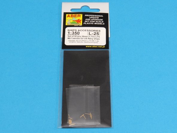 Aber 350L-25 Set of 20 pcs 28 mm (1.1in) L/75Mk.1 barrels for US Navy ships (1/350) – image 5