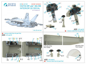 Quinta Studio QDS-32100 F/A-18F late / EA-18G 3D-Printed &amp;amp; colored Interior on decal paper (Trumpeter) (Small version) 1/32 – image 2