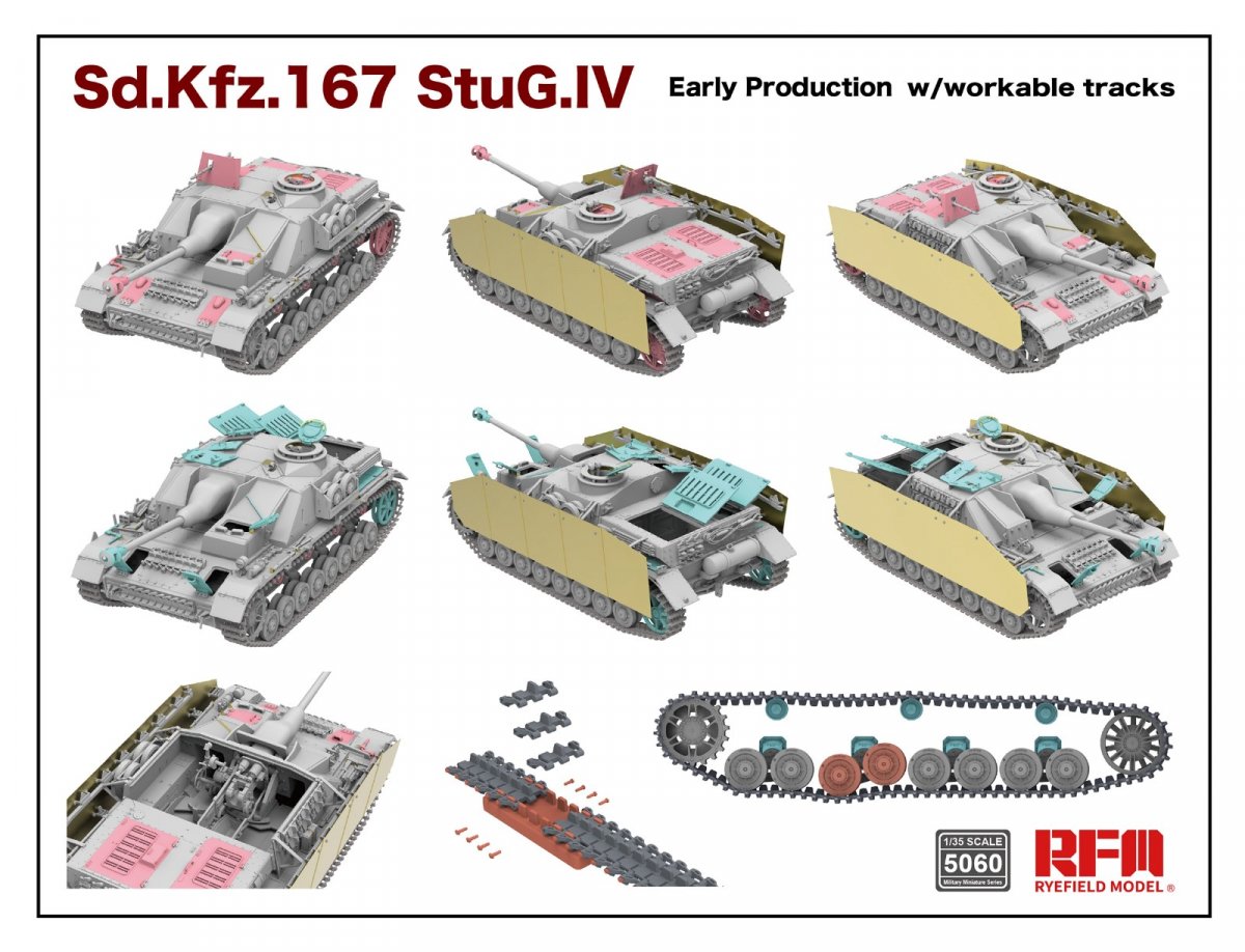 Rye Field Model 5060 Sd.Kfz.167 StuG.IV Early Production w/workable track links 1/35 – image 2
