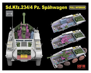 Rye Field Model 5118 Sd.Kfz. 234/4 Pz. Spähwagen with Full Interior 1/35 – zdjęcie 3