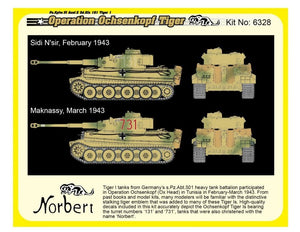 Dragon 6328 WWII German Pz.Kpfw.VI Tiger I Early Production 501 abt Operation Ochsenkopf 1/35 – zdjęcie 7