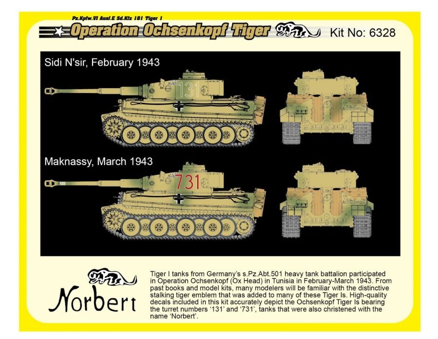 Dragon 6328 WWII German Pz.Kpfw.VI Tiger I Early Production 501 abt Operation Ochsenkopf 1/35 – zdjęcie 7