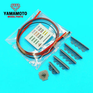 Yamamoto YMPTUN116 Racing Seatbelts 4 Points Set 1 - Black &amp;amp; Red 1/24