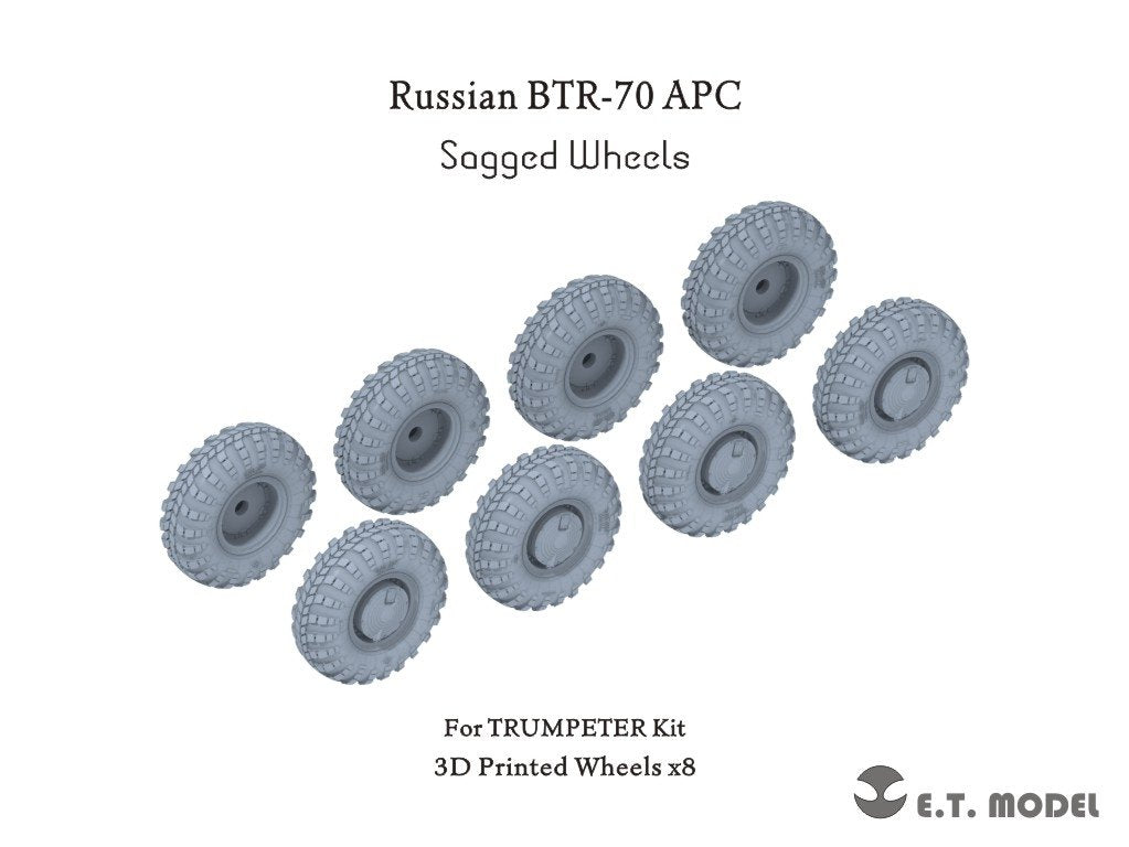E.T. Model P35-128 Russian BTR-70 APC Sagged Wheels for Trumpeter kit 1/35