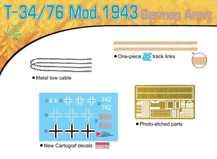 Dragon 7268 T-34/76 Mod.1943 German Army 1/72 – image 6