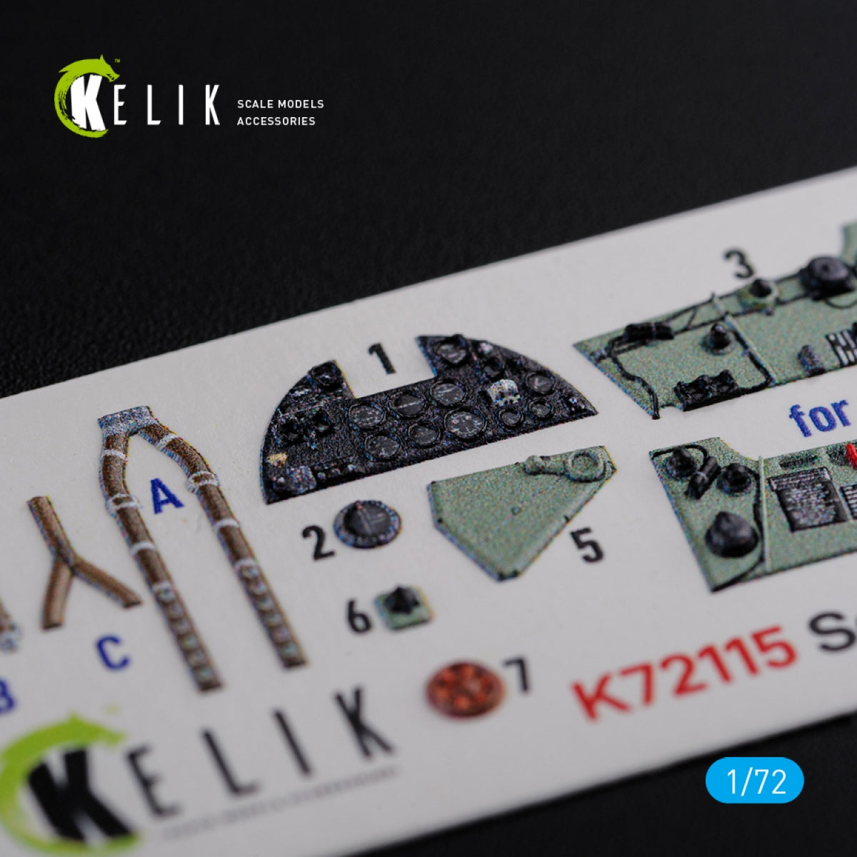 KELIK K72115 Sea Hurricane Mk I interior 3D decals for Arma Hobby kit 1/72 – image 3