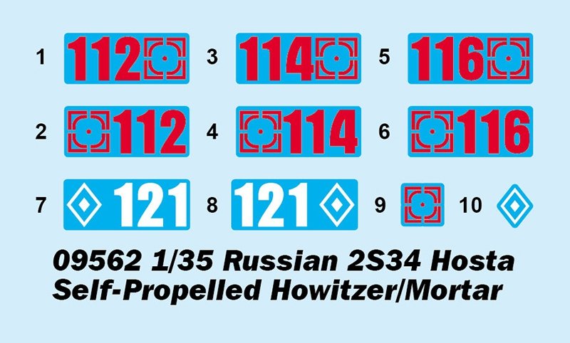 Trumpeter 09562 Russian 2S34 Hosta Self-Propelled Howitzer/Mortar 1/35 – zdjęcie 3