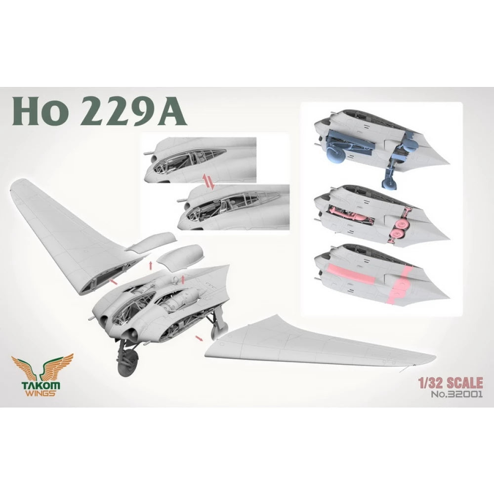 Takom 32001W Ho 229 Box - Ho 229A + Ho 229B + Ho 229 Pilot (Limited Edition) 1/32 – zdjęcie 5