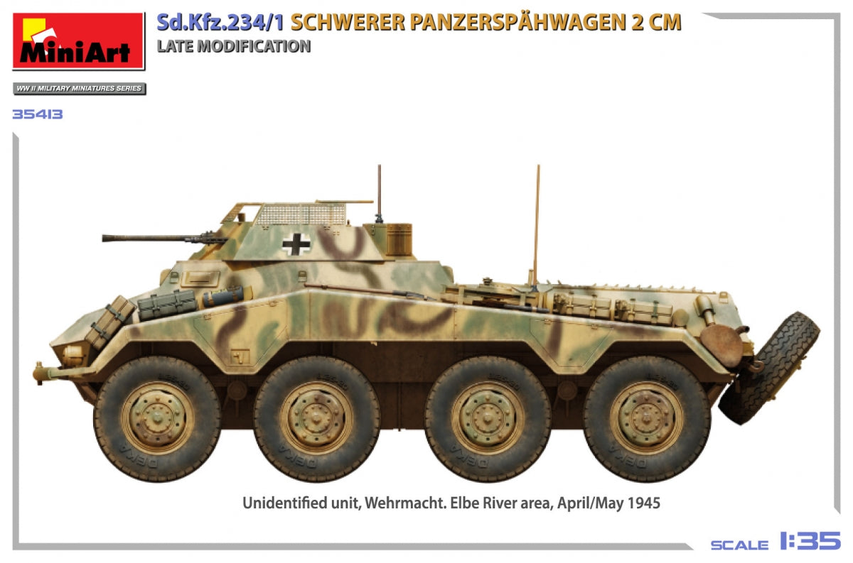 MiniArt 35413 Sd.Kfz.234/1 Schwerer Panzerspähwagen (2 cm). Late Mod 1/35 – zdjęcie 8