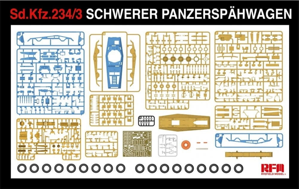 Rye Field Model 5134 Sd.Kfz. 234/3 Schwerer Panzerspahwagen 7.5cm Stummel 1/35 – zdjęcie 5
