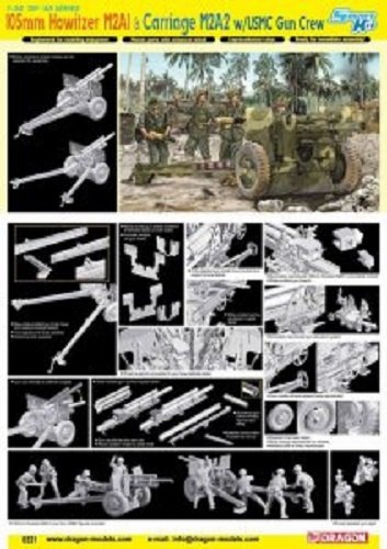 Dragon 6531 105mm Howitzer M2A1/Carriage M2A2 w/USMC Gun Crew 1/35 – zdjęcie 2