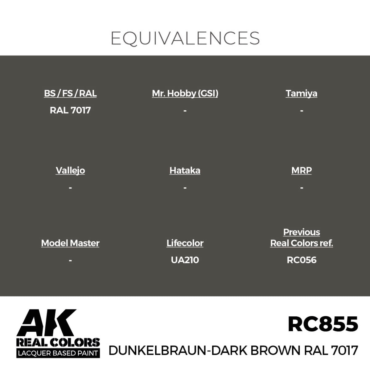 AK Interactive RC855 Dunkelbraun-Dark Brown RAL 7017 17 ml – zdjęcie 3