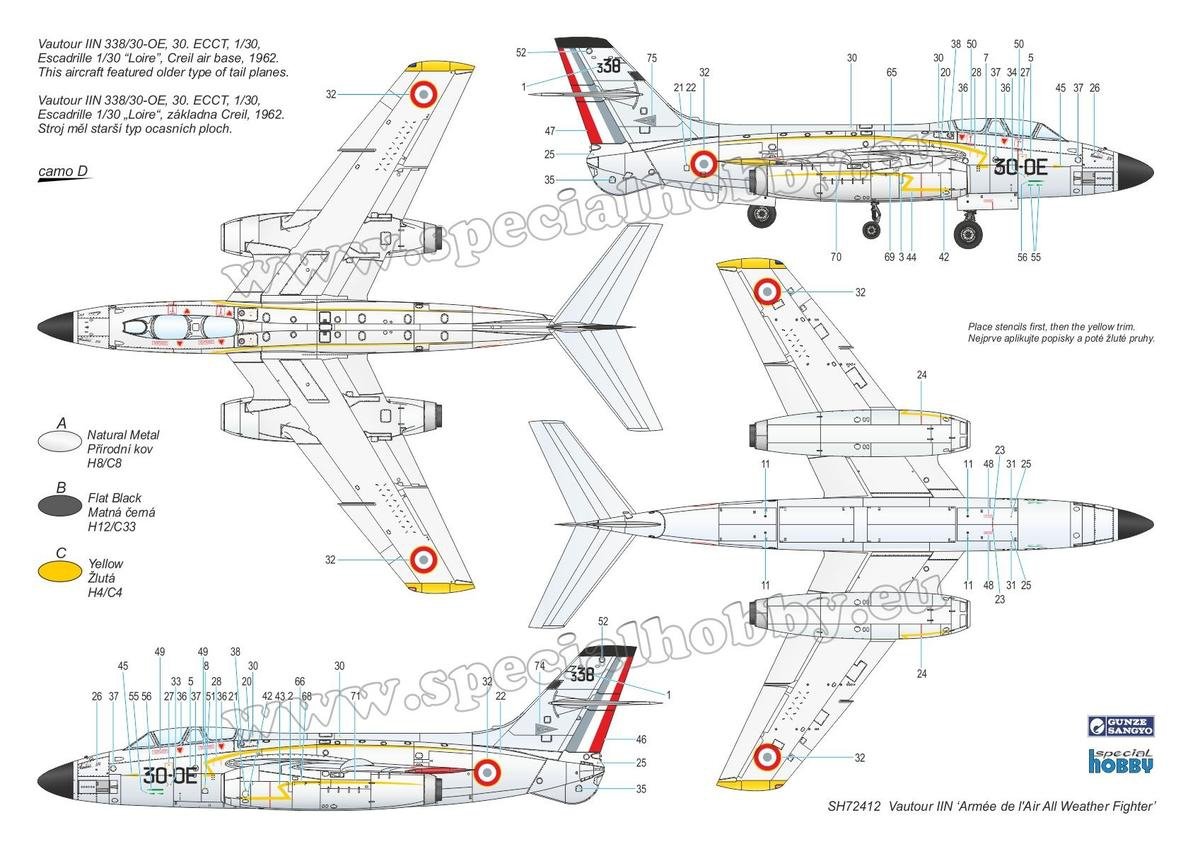 Special Hobby 72412 S. O. 4050 Vautour II &amp;#39;Armée de l&amp;#39; Air All Weather Fighter&amp;#39; 1/72 – zdjęcie 6