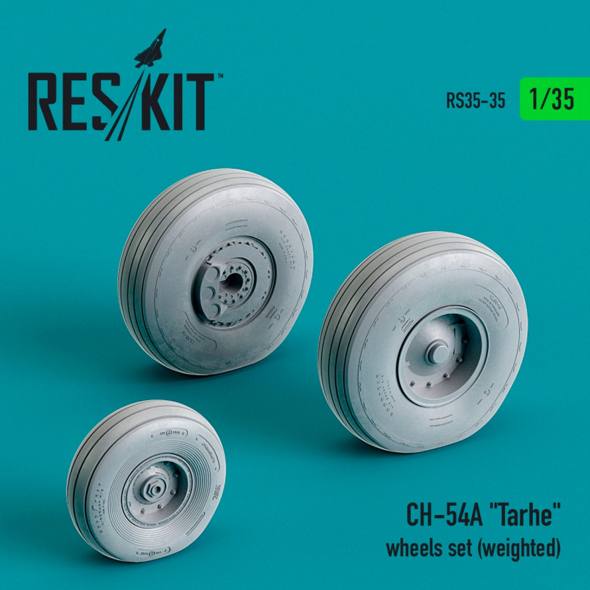 RESKIT RS35-0035 CH-54A "TARHE" WHEELS SET (WEIGHTED) 1/35