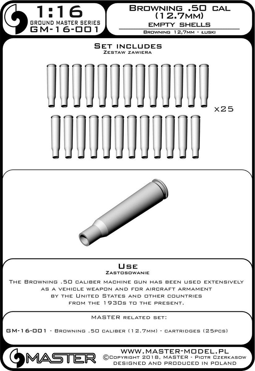 Master GM-16-001 Browning .50 caliber (12.7mm) - shells (25 pieces) 1/16 – image 4
