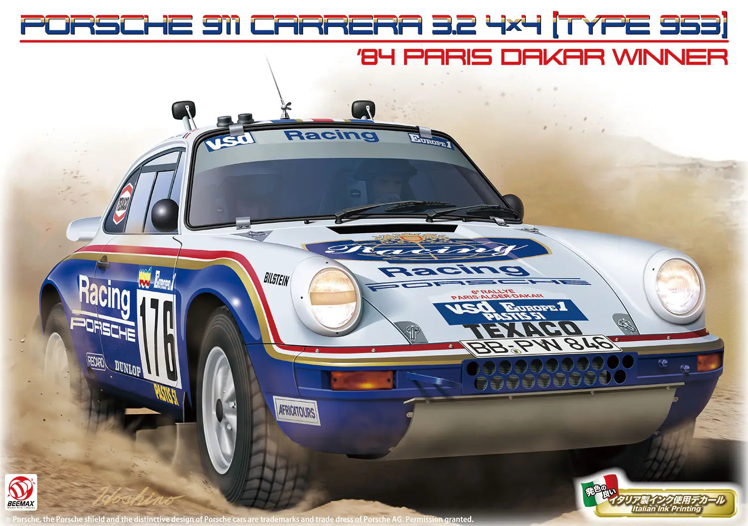 Beemax 24038 Porsche 911 Carrera 3.2 4x4 (Type 953) Paris-Dakar Winner 1984 1/24