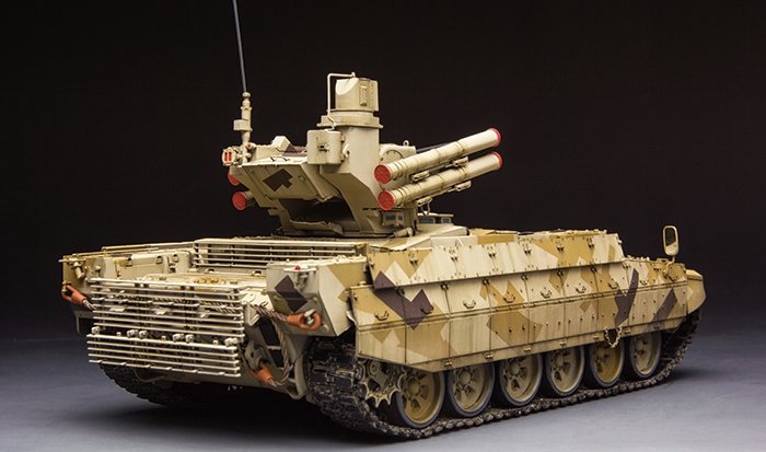 Meng Model TS-010 RUSSIAN TERMINATOR FIRE SUPPORT COMBAT VEHICLE BMPT w/KMT-8 1/35 – zdjęcie 4