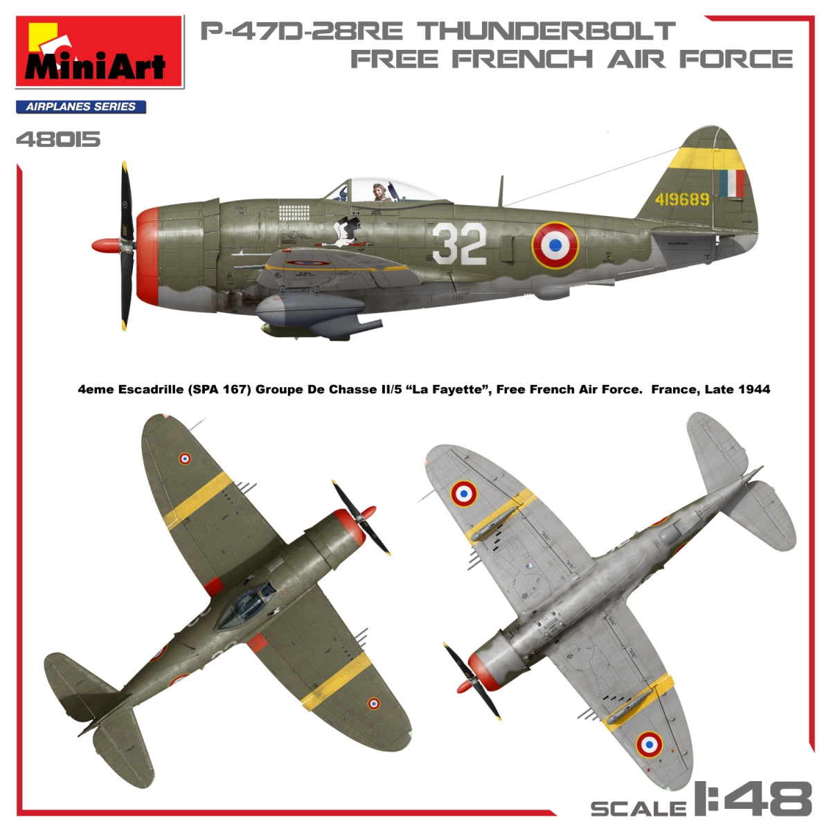 MiniArt 48015 P-47D-28RE THUNDERBOLT. GRATUIT FORCE AÉRIENNE FRANÇAISE 1/48 – image 3