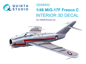 Quinta Studio QD48453 MiG-17F 3D-Printed colored Interior on decal paper (AMMO/Kinetic) 1/48