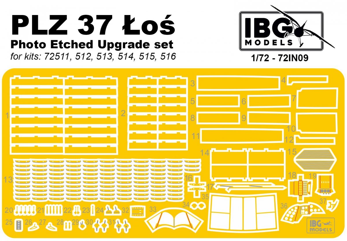 IBG 72IN09 PZL 37 Łoś Upgrade set 1/72