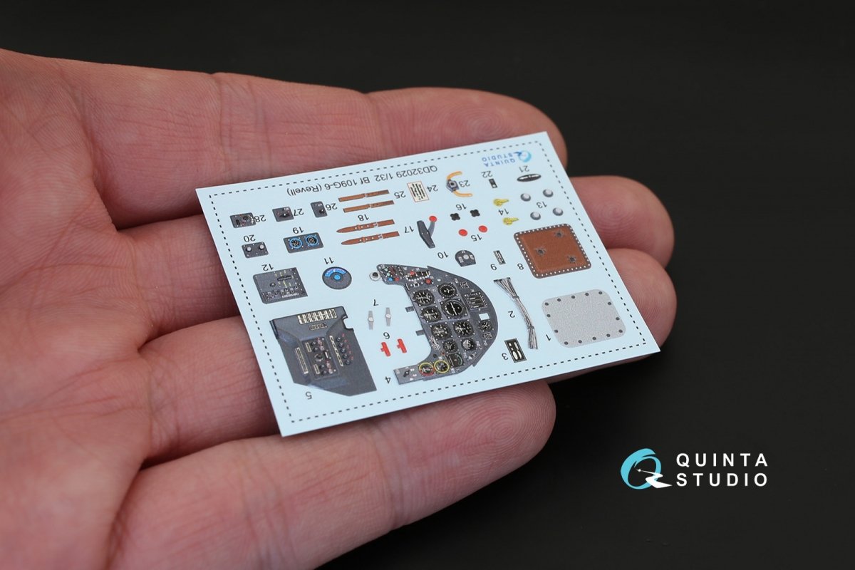 Quinta Studio QD32029 Bf 109G-6 3D-Printed &amp;amp; colored Interior on decal paper (for Revell kit) 1/32 – image 3