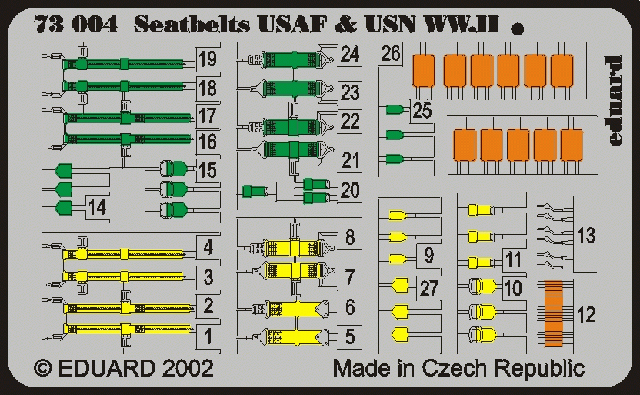 Eduard 73004 Seatbelts USAF & USN WWII 1/72