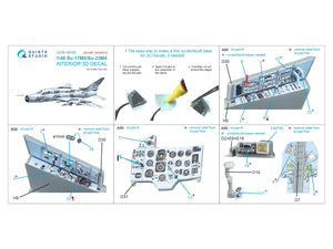 Quinta Studio QDS-48480 Su-17M4/Su-22M4 3D-Printed &amp;amp; coloured Interior on decal paper (Hobby Boss) (Small version) 1/48 – zdjęcie 2