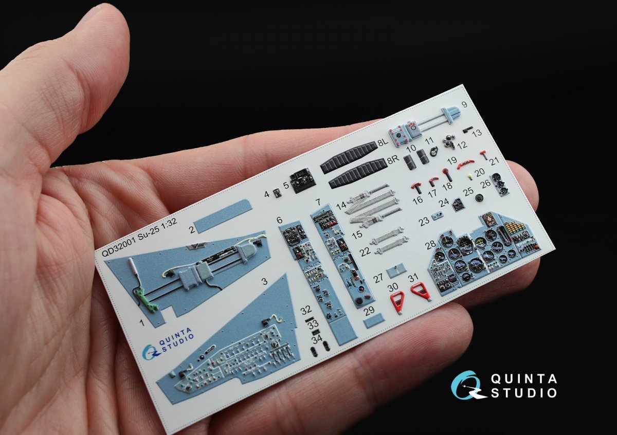 Quinta Studio QD32001 Su-25 3D-Printed &amp;amp; coloured Interior on decal paper (for Trumpeter kit) 1/32 – zdjęcie 2