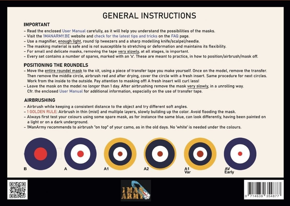 1 Man Army 48GEN520 RAF Roundels for Spitfire Mk I/II 1/48 – zdjęcie 2