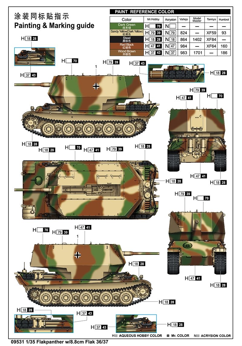 Trumpeter 09531 Flakpanther w/8.8cm Flak 36/37 1/35 – image 3