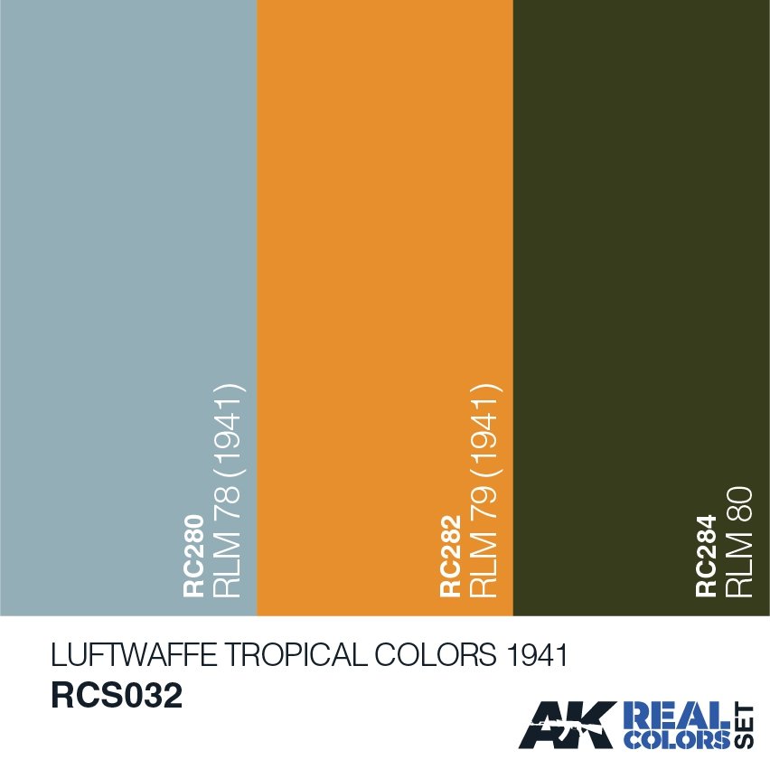 AK Interactive RCS032 LUFTWAFFE TROPICAL COLORS 1941 3x10ml – zdjęcie 2