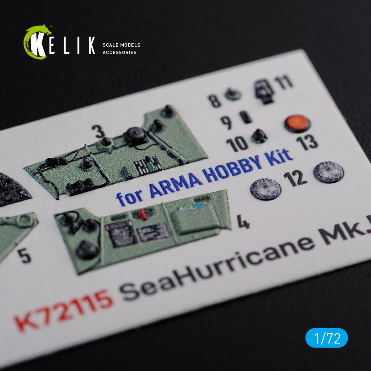 KELIK K72115 Sea Hurricane Mk I interior 3D decals for Arma Hobby kit 1/72 – image 4