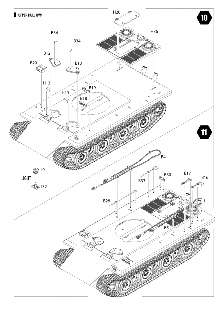 Modelcollect UA35010 WWII German E60 ausf.D 12.8cm tank with side armor late type 1/35 – zdjęcie 8