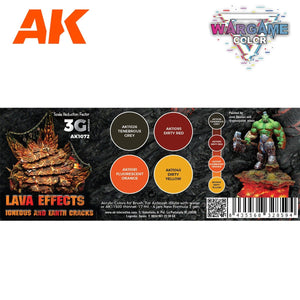 AK Interactive AK1072 WARGAME COLOR SET. LAVA EFFECTS. 4x17 ml – zdjęcie 2