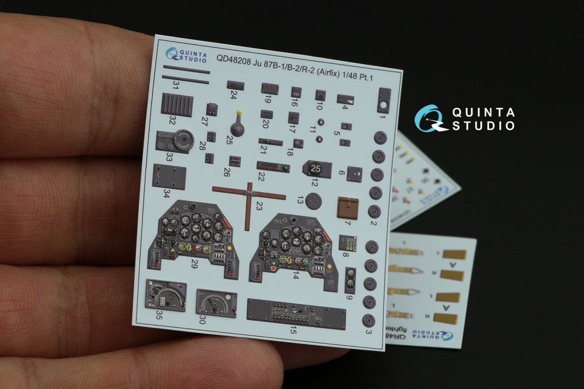 Quinta Studio QD48208 Ju 87B-1/B-2/R-2 3D-Printed &amp;amp; coloured Interior on decal paper ( Airfix ) 1/48 – zdjęcie 8