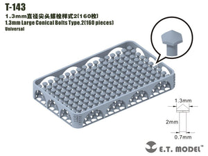 E.T. Model T-143 1.3mm Large Conical Bolts Type.2 160 pieces