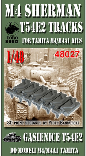 Toro Model 48027 M4 Sherman T54E2 Tracks for Tamiya M4/M4A1 Kits (3D-Printed) 1/48