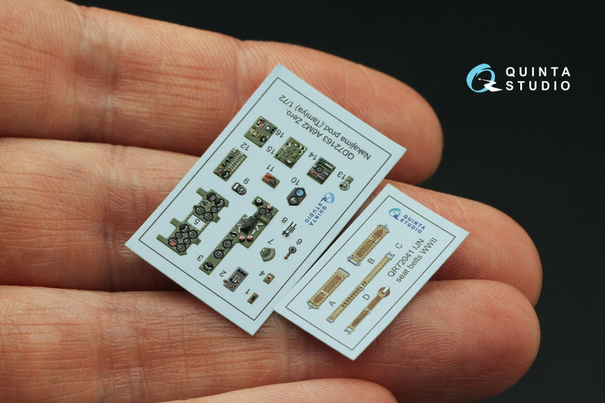 Quinta Studio QD72163 A6M2 Zero (Nakajima Prod.) 3D-Printed colored Interior on decal paper (Tamiya) 1/72 – image 2