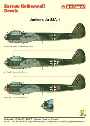 Techmod 32038 - Junkers Ju 88A-1 1/32 – Bild 2