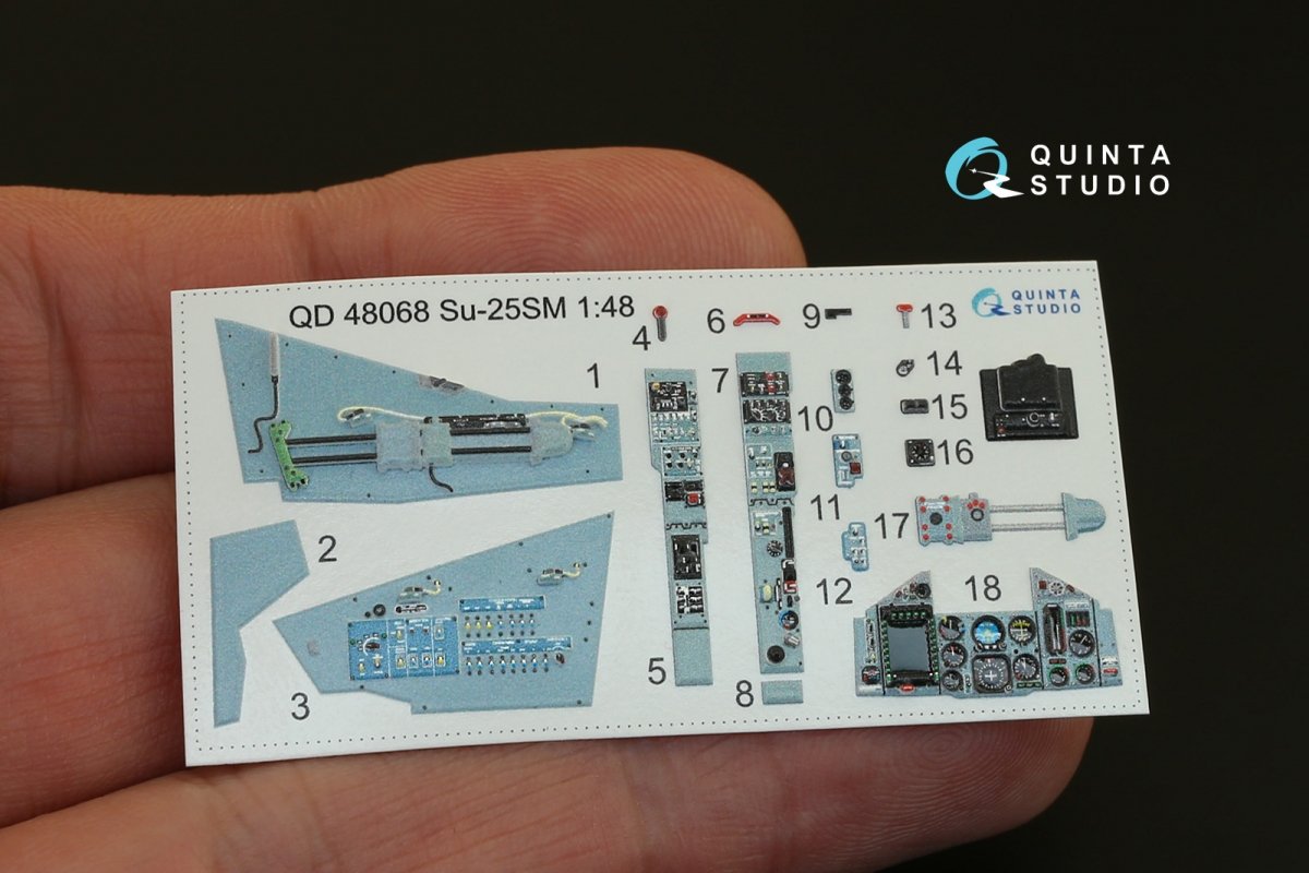 Quinta Studio QD48068 Su-25SM 3D-Printed &amp;amp; coloured Interior on decal paper (for KP kit) 1/48 – Bild 3
