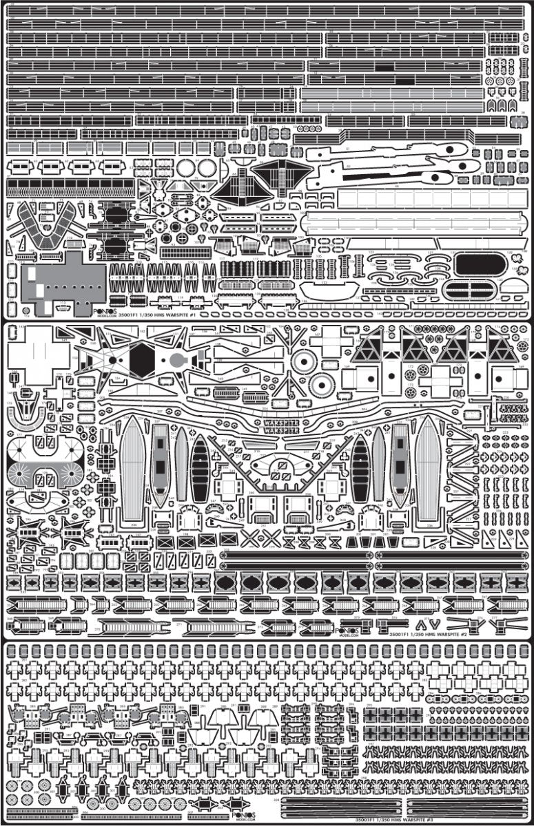 Pontos 35001F1 HMS Warspite 1943 Detail Up Set 1/350 – image 5