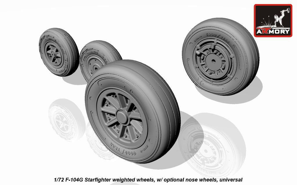 Armory Models AW72312 F-104G Starfighter wheels w/ optional nose wheels 1/72 – zdjęcie 4